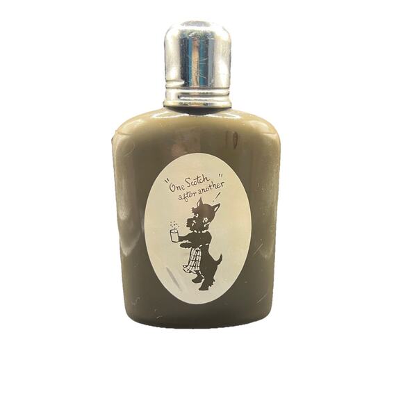 Vintage Scottie Scottish Terrier One Scotch After Another Metal Liquor Flask. - Picture 1 of 6